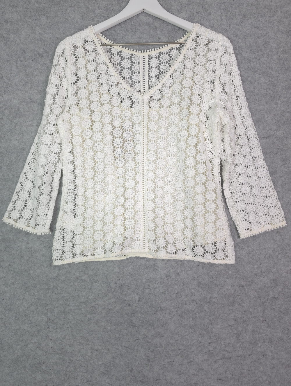 Boden Arabella White Lace Floral Openwork Blouse - Picture 4 of 9